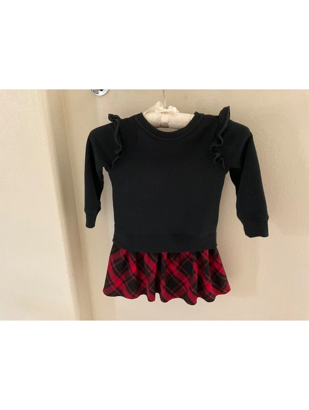 Polo Ralph Lauren Girls Plaid Fleece Sweatshirt Dress Kids 3/3T
